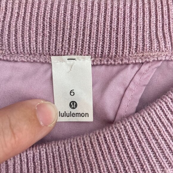 Lululemon Sweater Womens 6 Purple Cashmere Blend Open Back Still At Ease Yoga - Picture 5 of 9